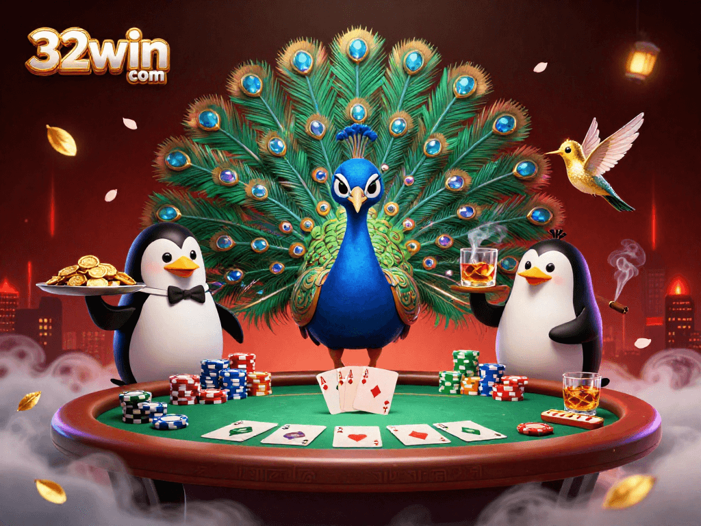 Experience thrilling gaming excitement with 32win com at this vibrant casino illustration.