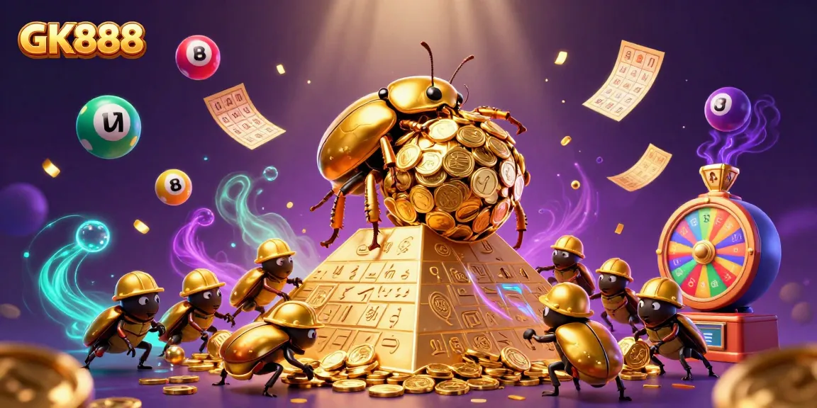 Engage in exciting gameplay at GK888 with vibrant lottery elements, golden symbols, and thrilling casino experiences.