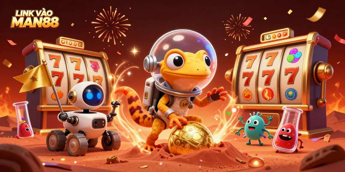 Experience excitement at LINK VÀO MAN88 with a 3D Martian gecko uncovering a golden casino!