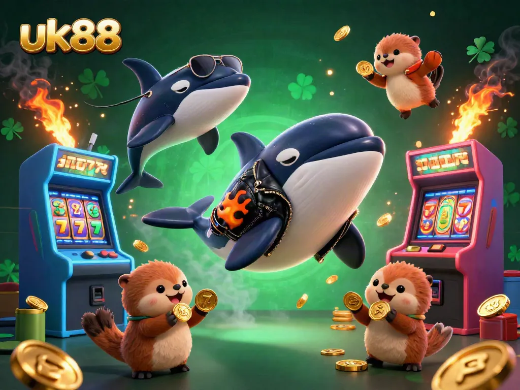 Experience vibrant fun at uk88 casino with a lively scene featuring playful sea creatures and gaming elements.