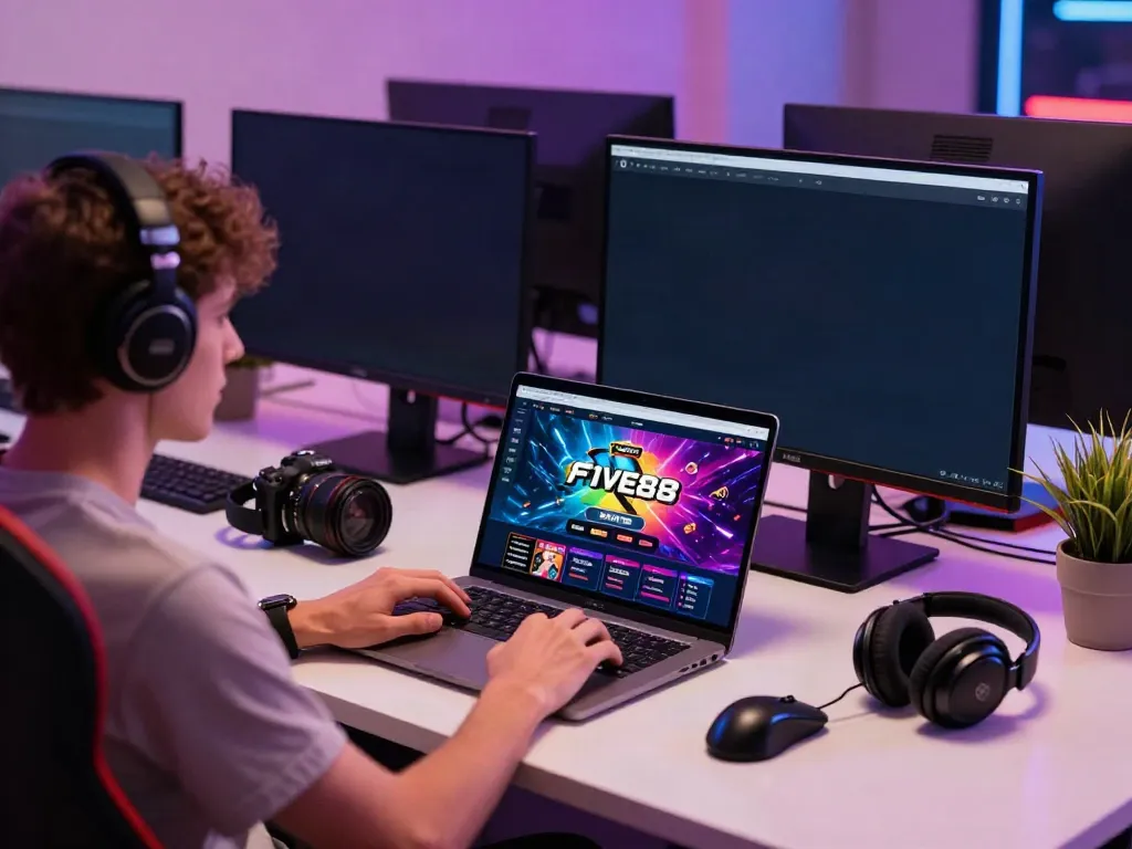 Dynamic online betting experience featuring five 88 platform on laptop screen.
