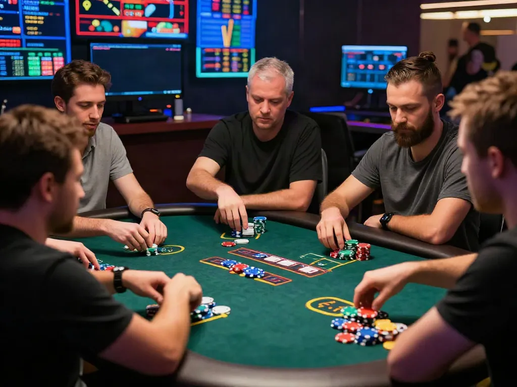 Exciting gaming scene at man 88 online casino with players enjoying Poker and Baccarat.