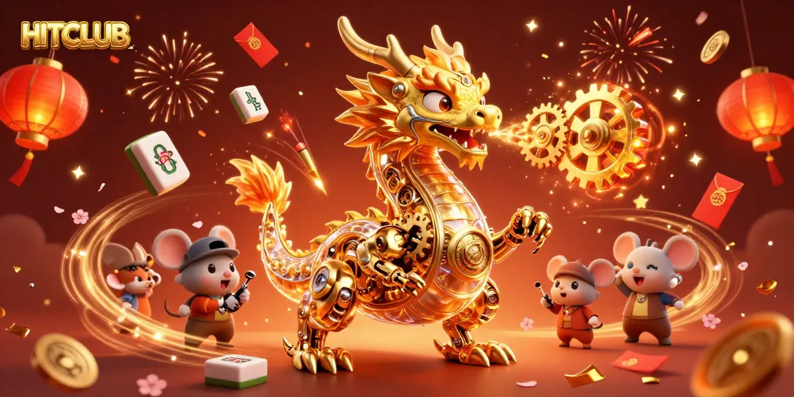 Experience the thrills of HITCLUB with a golden dragon and festive game elements.