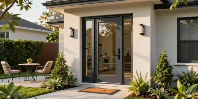 Pintu uPVC custom enhances home entrance aesthetics with elegant design and natural light.