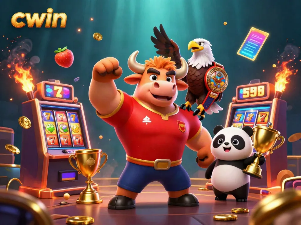 Experience the thrill of cwin with a vibrant 3D casino scene showcasing victory and excitement.
