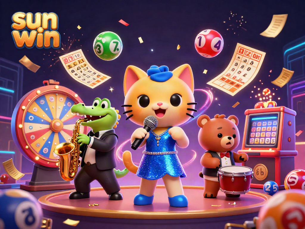 Experience the thrill of sun win with animated characters and vibrant casino elements