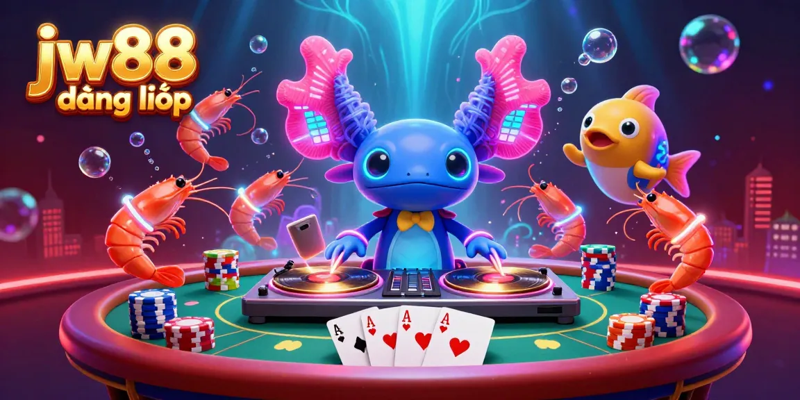 Experience the thrilling engagement of jw88 đăng nhập as lively characters and vibrant casino elements create an underwater party atmosphere.