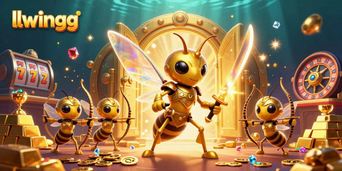 Experience the thrill of llwingg's casino with vibrant characters and dynamic game elements in a colorful scene.