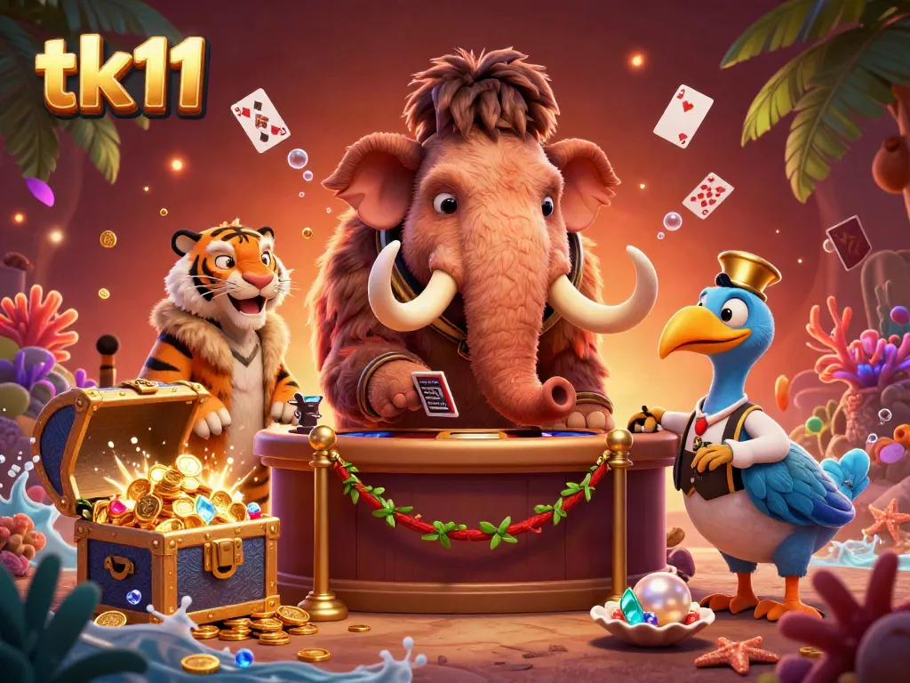 Engage in thrilling tk11 casino adventures with stunning 3D cartoon characters amidst dazzling treasures.