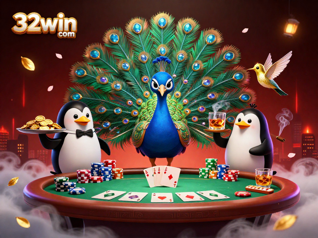 Experience thrilling gaming excitement with 32win com at this vibrant casino illustration.
