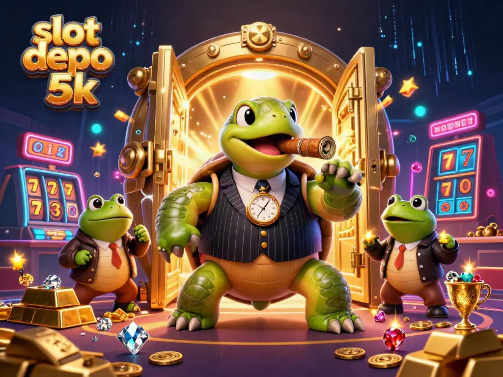 Experience excitement with slot depo 5k as the snapping turtle and bullfrog enforcers immerse in a vibrant casino scene.