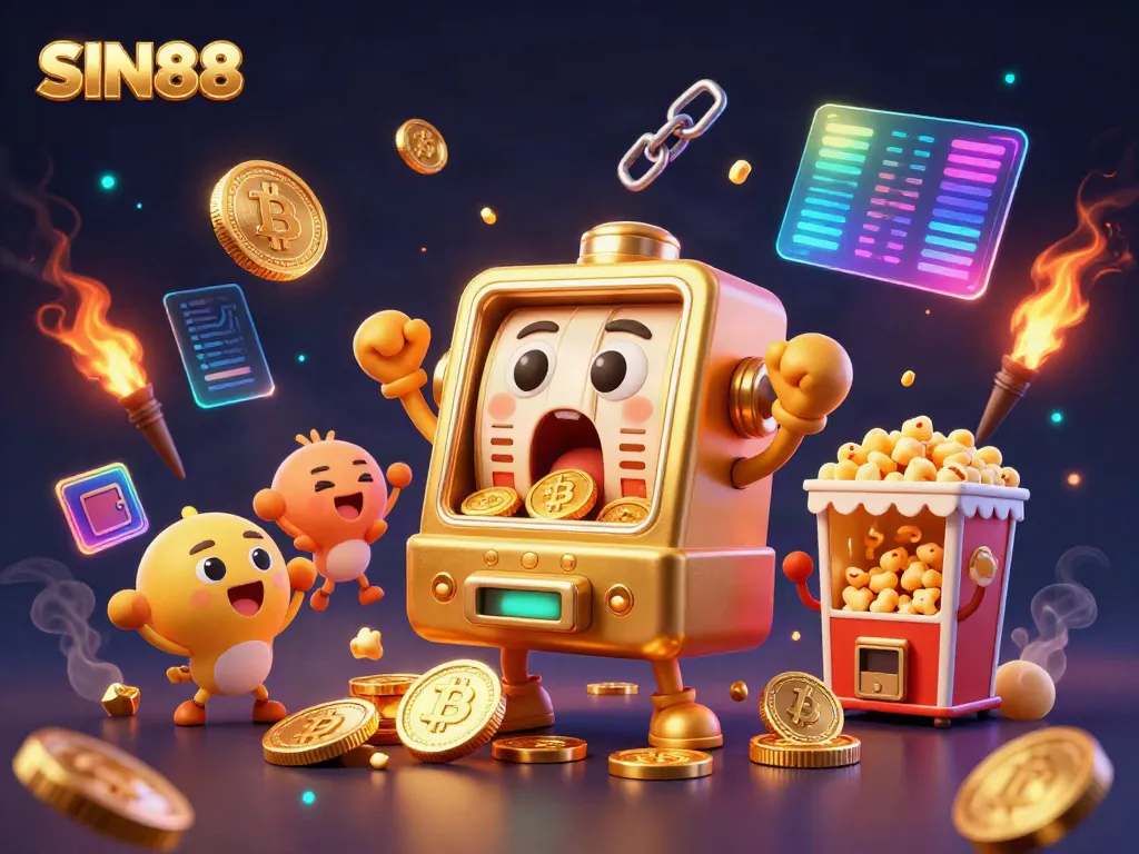 Experience the thrilling jackpot of SIN88 with a vibrant, ultra-detailed 3D illustration!