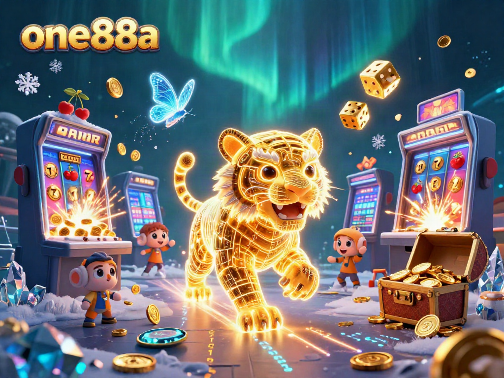 Win big with one88a in this vibrant online casino illustration packed with jackpots and game excitement.
