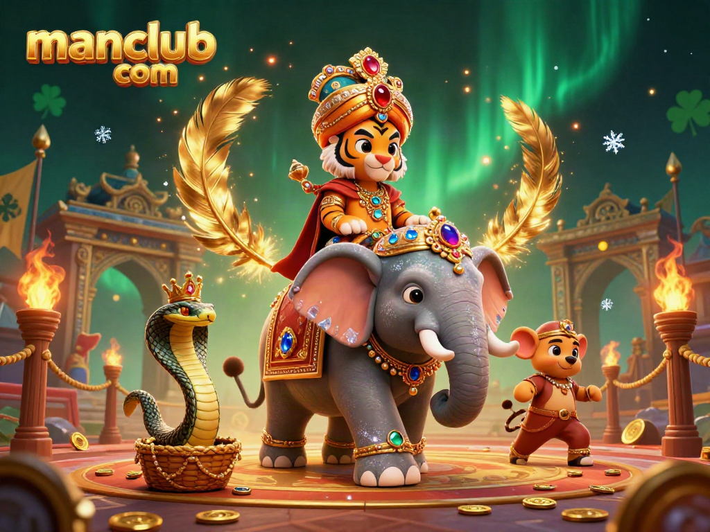 Experience thrilling gaming at manclub com with a jewel-encrusted casino atmosphere, showcasing vibrant characters and dynamic action.