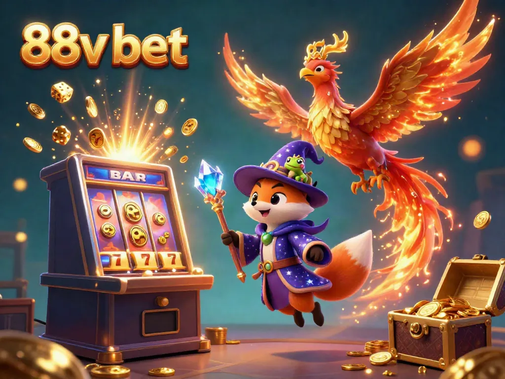Experience thrilling gameplay with 88v bet in this magical casino scene bursting with joyful visuals.