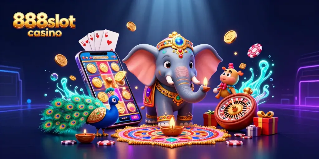 Experience thrilling gameplay at 888slot casino with vibrant characters and dynamic gaming elements.