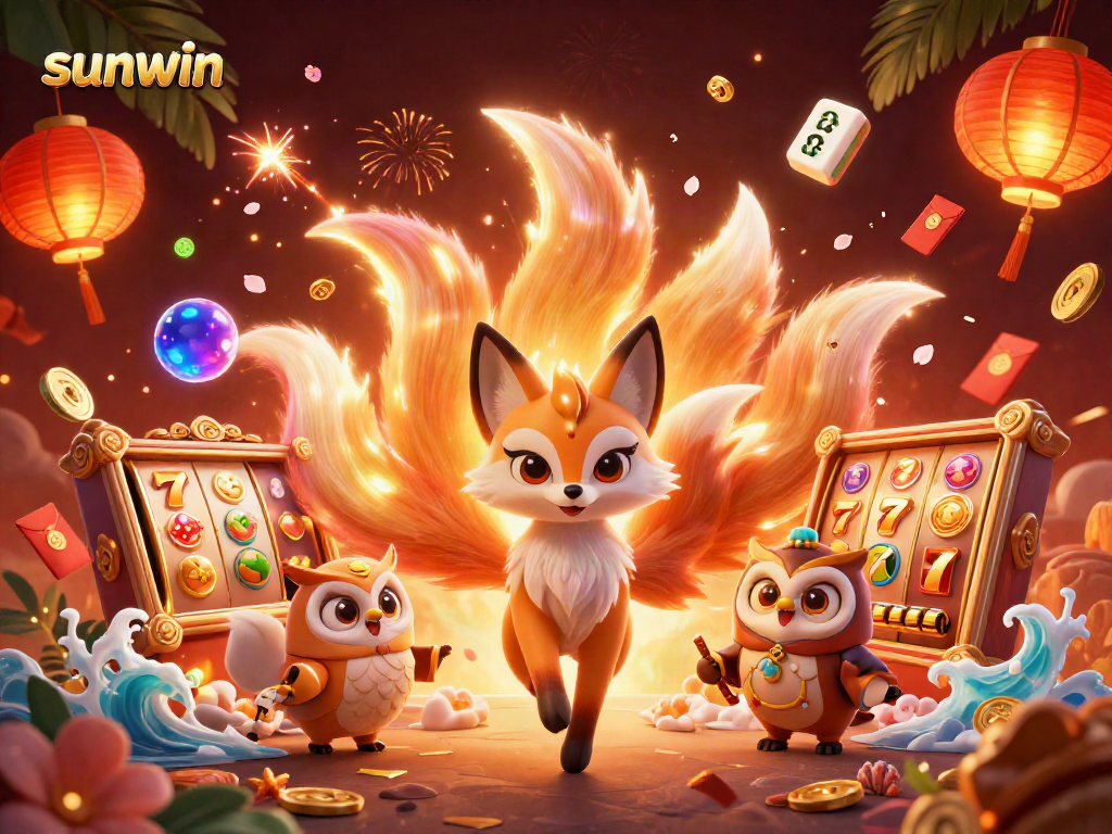 Experience thrilling wins with sunwin's vibrant casino scene featuring dynamic slot elements and enchanting characters.